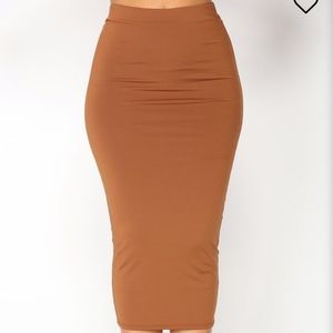 Olive Oil Skirt-Coffee Colored from Fashion Nova